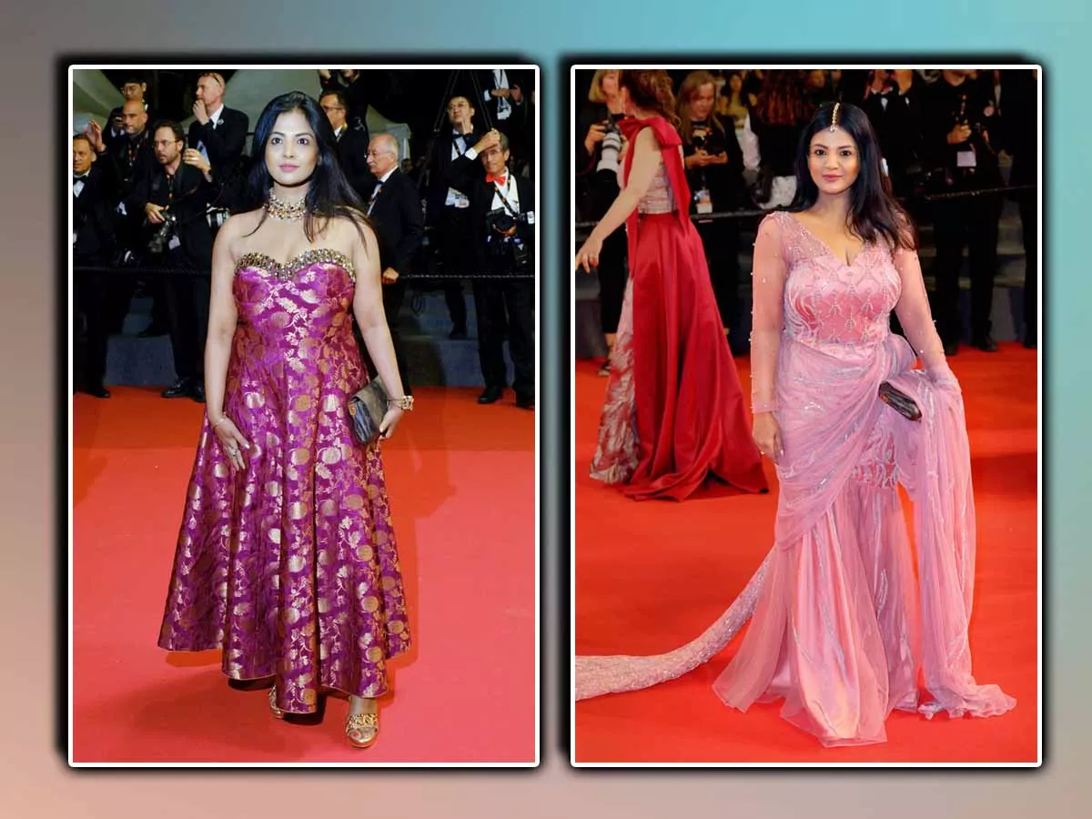 Hyderabad Fashion Designer Aruna Goud In 77th Cannes Film Festival Photos Viral