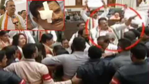 Telangana Assembly Speaker Suspended Several Congress Members - Sakshi