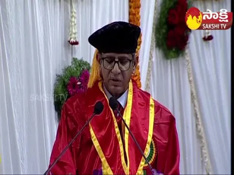 CJI NV Ramana Honoured with Doctorate From Acharya Nagarjuna University