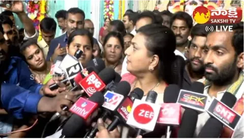 Minister RK Roja Strong Counter To Nara Bhuvaneswari & BJP Purandeswari  - Sakshi