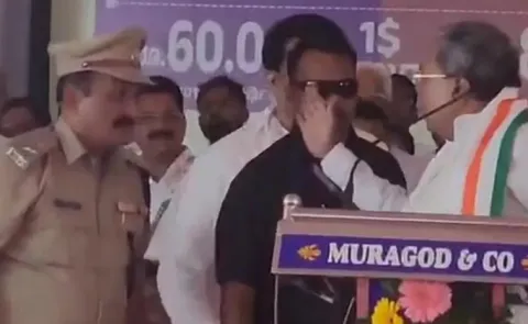 Karnataka CM Siddaramaiah Slap Gesture At Cop Viral Video14