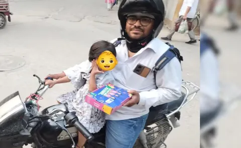 Swiggy Delivery Agent With 2 Year Old Daughter Internet reacts 7