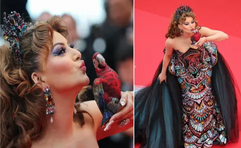 Cannes 2025 Urvashi Rautela Spills Magic On Red Carpet Crystal Parrot Clutch