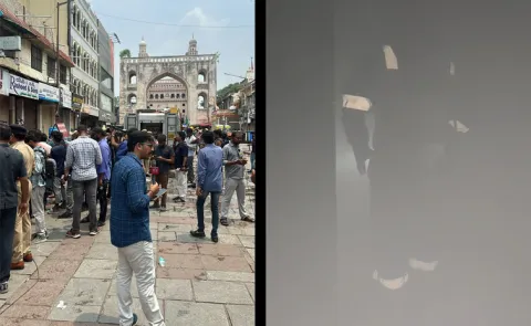 fire accident at mirchowk hyderabad 7