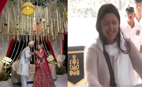 Correction: Pahalgam Navy Officer Vinay Narwal Last Video With His Wife video goes viral