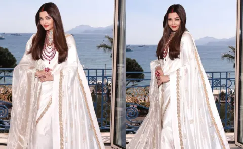 Aishwarya Rai captivates at Canne Film festival in Saree look with Sindoor