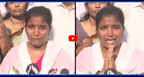 YSRCP Activist Harishna Wife Emotional Words