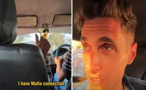 Kolkata taxi driver harasses and scams American YouTuber viral video9