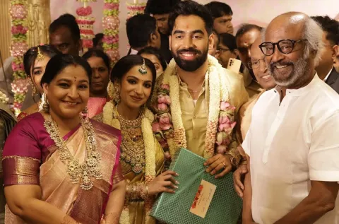 Rajinikanth Attend Producer Ishari Ganesh's Daughter Wedding