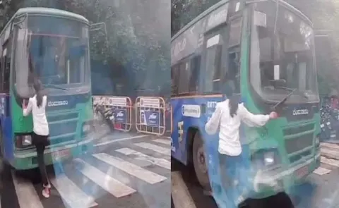 BMTC driver tries to run over woman in Bengaluru15