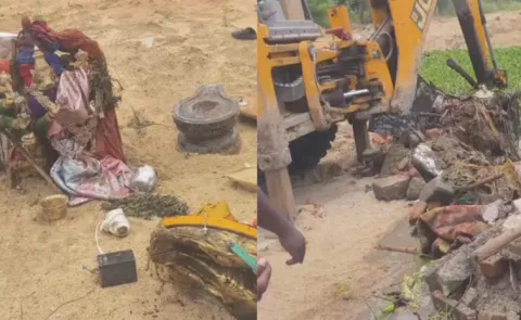 TDP Leaders Demolished The Temple In Tiruchanur10