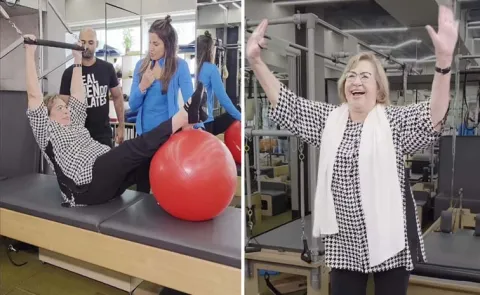 Helen Showcases Her Pilates Routine Goes Viral