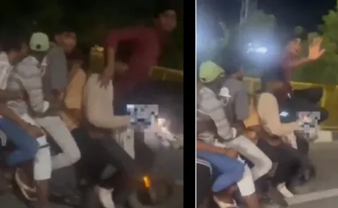 Dangerous Motor bike stunt TSRTC Md VCsajjanar reaction