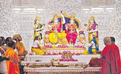 Pran Pratishtha of Ram Darbar performed at Ayodhya temple