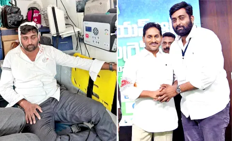 YSRCP Shashidhar Reddy Injury on Over Police Attack