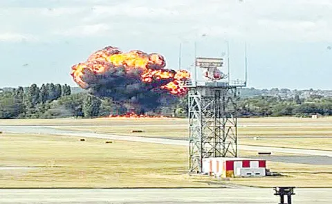 Jet crashes at London Southend Airport15
