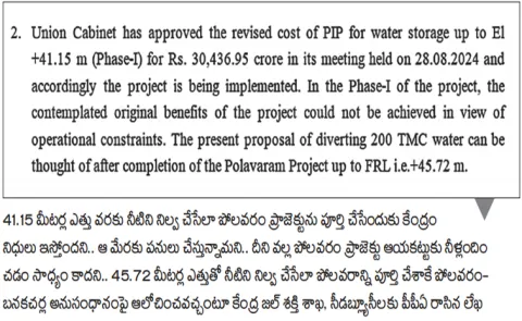 Polavaram Project Authority gives clear message to Ministry of Jal Shakti
