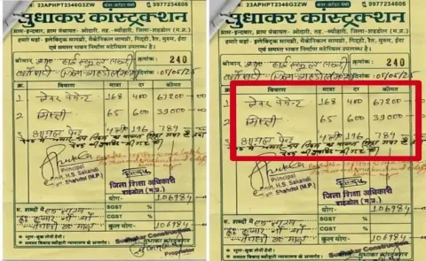 233 workers fraudulently billed Rs 3. 38 lakh for two MP govt school