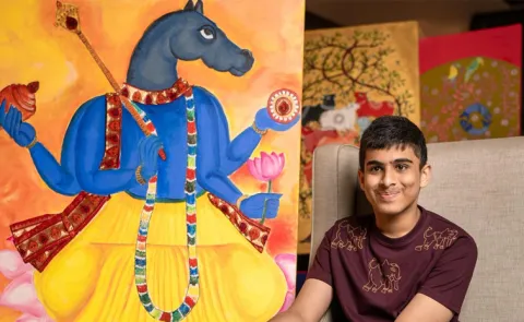 Viswanathan Anand son Akhi artistic debut with Morphogenesis