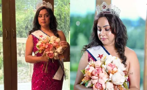 Chandralekha is the winner of Forever Mrs India Hyderabad