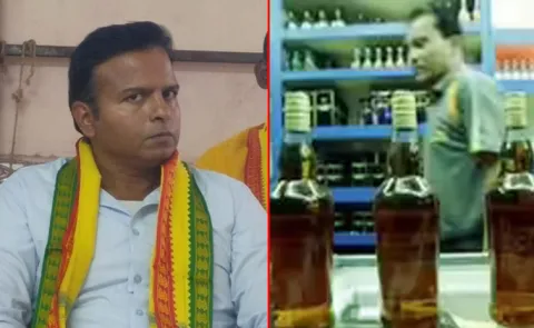 Nagari MLA Gali Bhanuprakash relatives attack on liquor shop allotted to Kallu Geetha workers