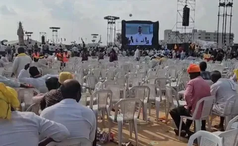 Empty Chairs in Chandrababu Super Six Super Hit Public Meeting