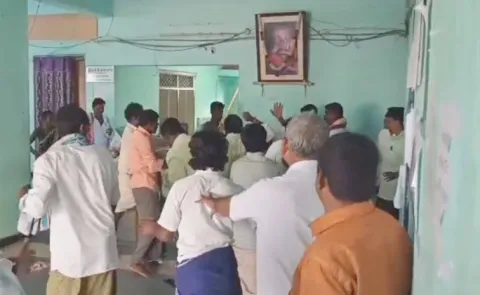 Land dispute: Two groups clash in front of the Tahsildar Kurnool