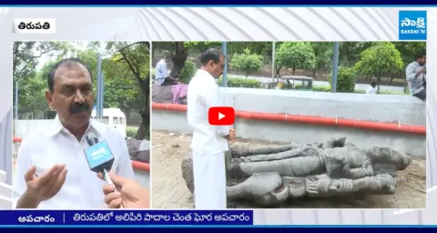 TTD Negligence On Shri Maha Vishnu Statue In Tirumala