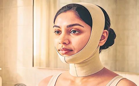 Compression band for best face cut