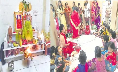 Kannada community in Hyderabad is celebrating Dasara Same Tradition