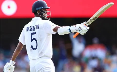 WASHINGTON SUNDAR MAGIC IN COUNTY, 3 WICKETS WITH BALL AND 56 RUNS WITH BAT