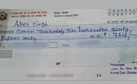 Himachal School Principal Writes Saven Harendra On Cheque, It Gets Bounced
