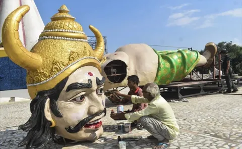 Ayodhya Police Ban Burning of 240 ft Ravana Meghnad and Kumbhkaran