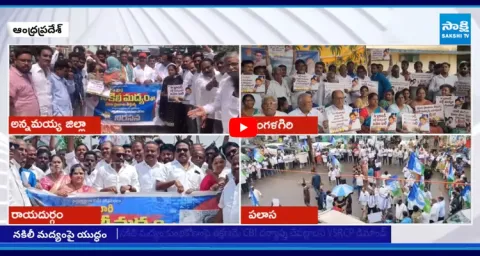 Public Protest Against TDP Fake Liquor in AP