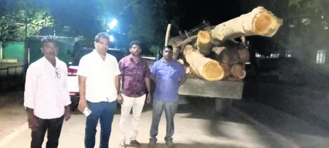 అక్రమ కలప లోడు ట్రాక్టర్ సీజ్