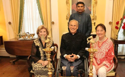 Diwali 2025 celebrations in the Governors house at Texas