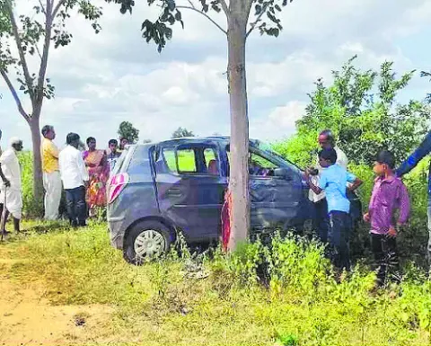 గుంతను తప్పించబోయి..