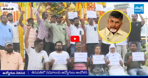 Secretariat Employees Protest Against Chandrababu Govt At Tirupati