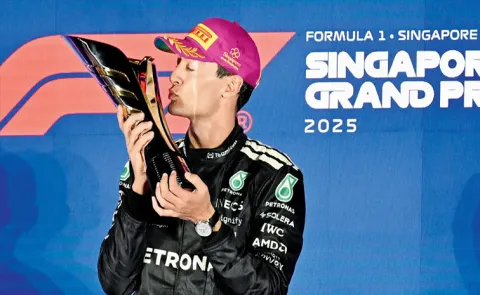 George Russell wins F1 Singapore Grand Prix a