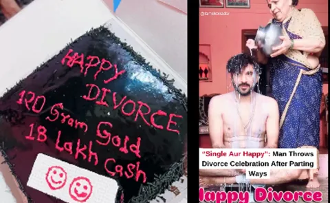 Man wedding style celebration for his divorce