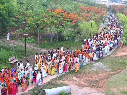 Giri Pradakshina In Yadagirigutta Sri Lakshmi Narasimha Swamy Temple2