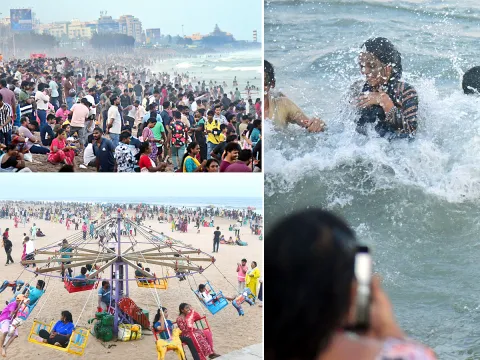 Visakhapatnam: A bustling crowd of visitors at RK Beach1