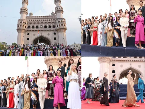 Miss World 2025 Contestants At Charminar, Hyderabad Photos