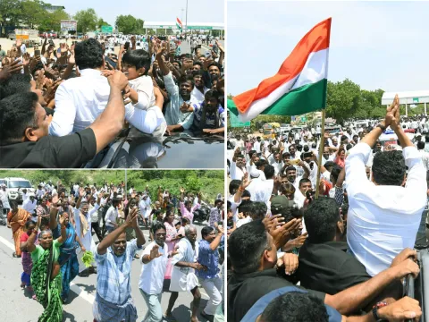 YS Jagan Visit Murali Naik Family Huge Crowd Welcome Photos