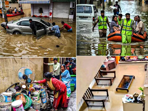 heavy rainfall in Bengaluru photos