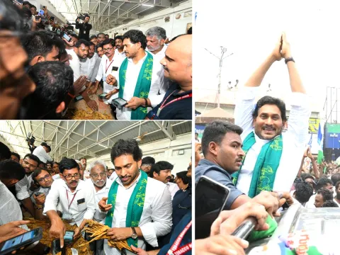 YS Jagan Visit Tobacco Farmers at Podili Prakasam District Photos