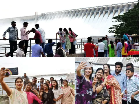 Nagarjuna Sagar Dam Gates Open 2025 Photos