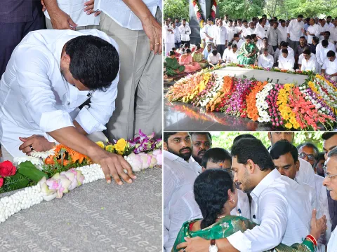YS Jagan Pays Tributes to Dr YS Rajasekhara Reddy at YSR Ghat Idupulapaya