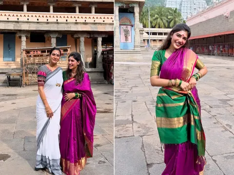 Surekha Vani With Daughter Supritha Visits Arunachalam Temple Photos