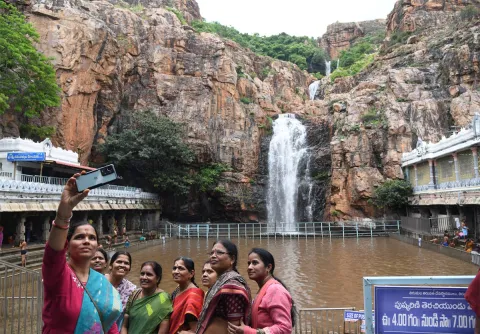 Waterfall in Kapila Theertham At Tirumala